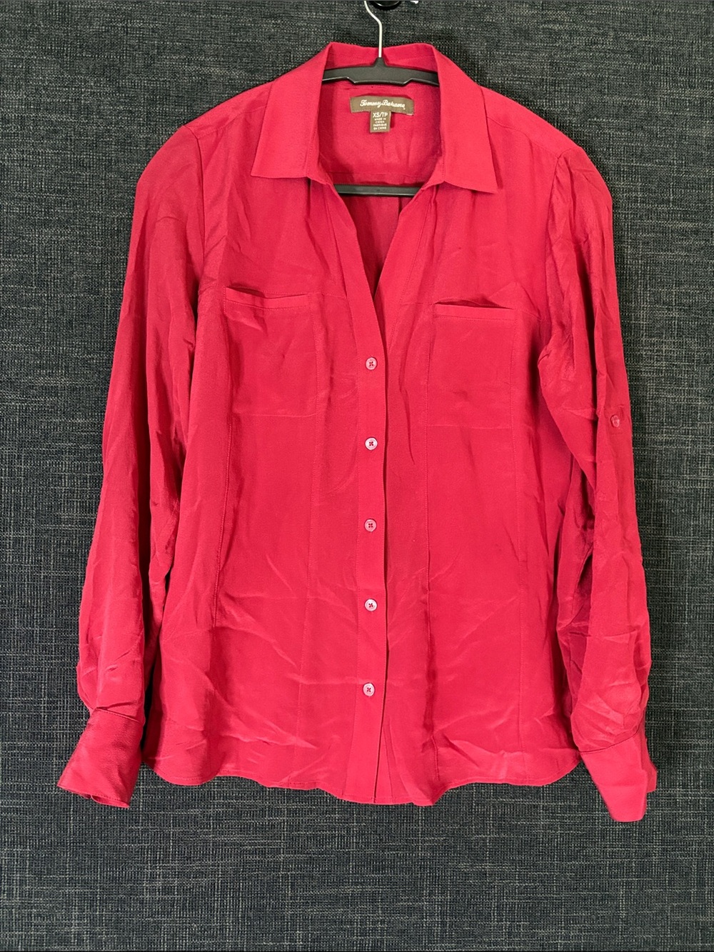 Tommy Bahama Pink-Red Long Sleeve Button-Down Shirt